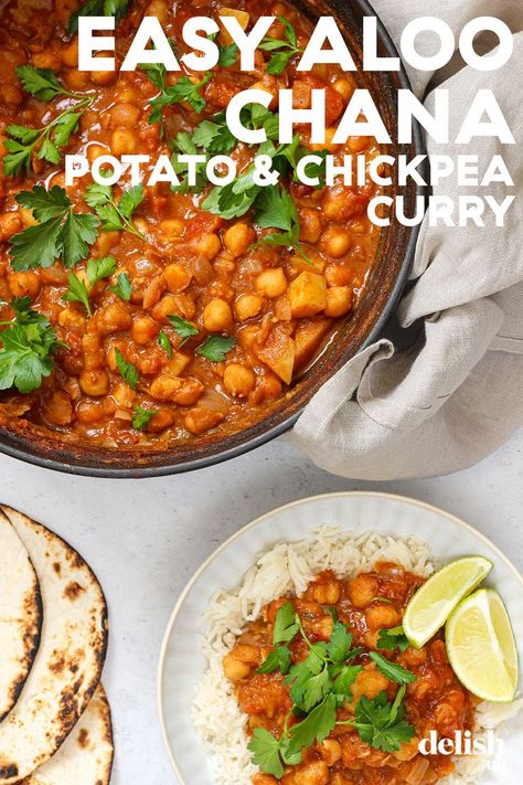 Chickpea Potato Curry, Masala Aloo Recipe, Chana Aloo, Chickpea And Potato, Aloo Chana, Vegan Chana Masala, Indian Chickpea Curry, Chickpea Potato, Cumin Recipes