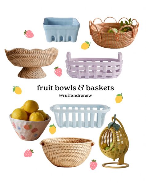 the cutest fruit baskets 🍋 #fruitbasket #fruitbowl #kitchendecor #kitchenorganization #shoppinghaul #shopwithme Kitchen Basket Ideas, Fruit Basket Kitchen, Kitchen Basket, Fruit Kitchen, Basket Kitchen, Fruit Baskets, Kitchen Baskets, Counter Decor, Fruit Bowls