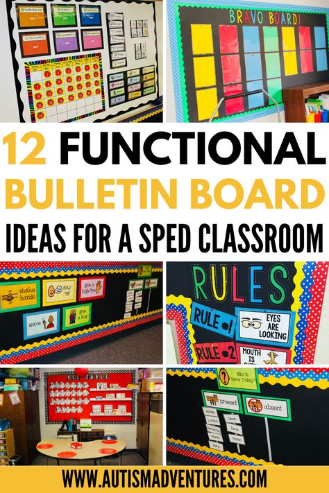 "Unlock the potential of your special education classroom with strategic bulletin board setups! Our latest blog post offers practical advice and inspiring ideas to help you create visually engaging learning spaces. Check it out now!" Bulletin Board Organization Ideas, Classroom Check In Board, Self Contained Classroom Bulletin Board, Self Contained Bulletin Boards, Classroom Decor For Special Education, Bulletin Board Ideas For Sped Teachers, Sped Bulletin Board, Special Needs Bulletin Board Ideas, Special Education Classroom Decor Ideas