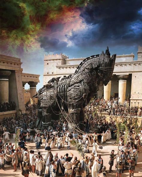 ᴀɴᴄɪᴇɴᴛ ᴀʀᴄʜᴀᴇᴏʟᴏɢʏ &̶ ᴀʀᴛ on Instagram: “The Trojan Horse is a tale from the Trojan War about the subterfuge that the Greeks used to enter the independent city of Troy and win the…” Troy Horse, Ancient Troy, Ancient Greece Aesthetic, Greek Literature, City Of Troy, Homer Iliad, Greece Mythology, Greek Pantheon, Greek Mythology Tattoos