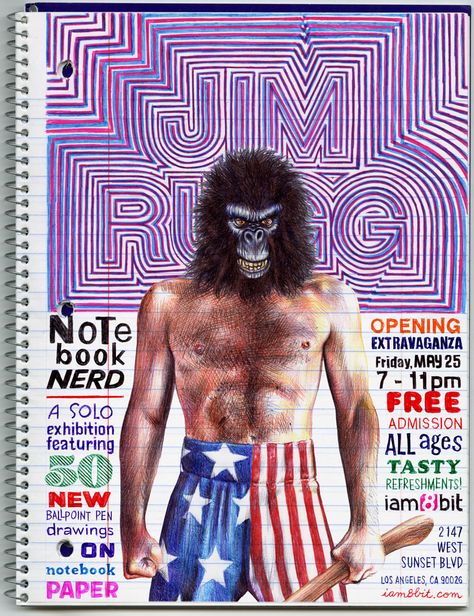 Jim Rugg is awesome. Jim Rugg Art, Notebook Sketches, Ballpoint Pen Drawing, Pen Drawings, Inspirational Illustration, Notebook Art, School Of Visual Arts, Graphic Design Elements, Drawing Sketchbook