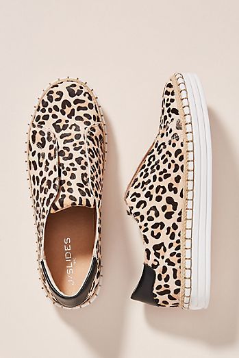 Leopard Print Slip On Sneakers, Leopard Espadrilles, High Heels Classy, Ankle Strap Chunky Heels, Tennis Shoes Outfit, Flat Booties, Espadrille Sneakers, Anthropologie Shoes, Fall Inspiration