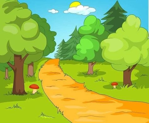 Forest Glade, 2d Character Animation, House Cartoon, Morning Cartoon, Background Clipart, Summer Backgrounds, Summer Landscape, Cartoon Background, Art Drawings For Kids