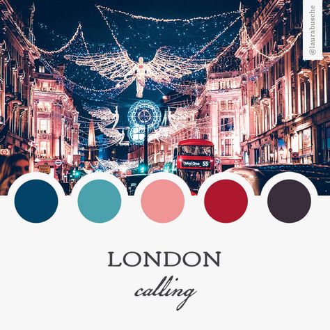 Brand Moodboard: London Calling - Laura Busche London Colour Palette, London Color Palette, London Moodboard, Photo Color Palette, London Birthday, School Branding, Free Assets, Branding Moodboard, Next Brand