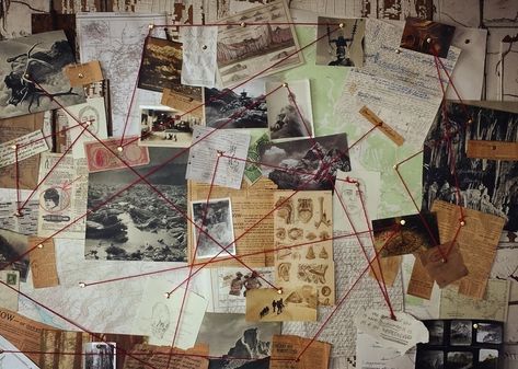 Murder board discovered by moon child on We Heart It Indrid Cold, Maps Aesthetic, Detective Aesthetic, Chaotic Academia, Between Two Worlds, Dipper Pines, Red String, Pool Bar, Girl Guides