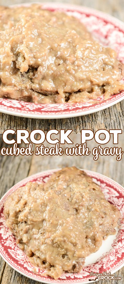 Are you looking for an easy cubed steak recipe? Our Crock Pot Cubed Steak with Gravy is a great homestyle family dinner recipe. Cubed Steak Recipe, Cubed Steak With Gravy, Crock Pot Cubed Steak, Shaved Steak Recipe, Cube Steak Crock Pot Recipes, Beef Cube Steak Recipes, Healthy Steak Recipes, Crockpot Steak Recipes, Steak With Gravy