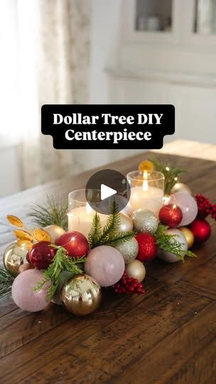 Dollar Tree Christmas Table Centerpieces, Dollar Tree Christmas Centerpieces Diy, Ornament Centerpieces, Western Centerpieces, Diy Dollar Tree Centerpieces, Dollar Tree Centerpieces, Tree Centerpiece, Diy Mommy, Tree Centerpieces