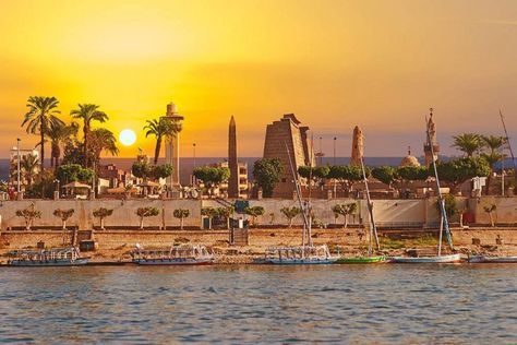 Egypt River, Sunny Background, Ancient Egyptian Cities, African City, Cairo Airport, Cities In Africa, River Nile, Luxor Temple, Marsa Alam