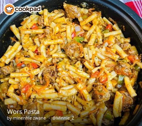 Wors Pasta Macaroni Pasta, Cooking Instructions, Stew Recipes, Chicken Stock, Bbq Sauce, Pad Thai, Pasta Recipes, Cooking Tips, Macaroni