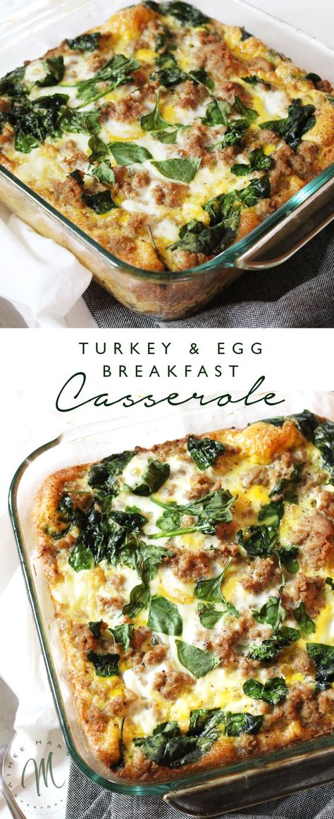 Turkey Egg Breakfast, Egg Breakfast Casserole, Turkey Egg, Menu Sarapan Sehat, Breakfast Egg Casserole, Whole 30 Breakfast, Diner Recept, Egg Casserole, Egg Muffins