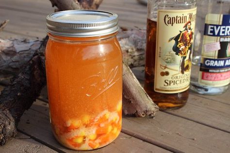 candy corn moonshine Pumpkin Pie Moonshine Recipe, Apple Pie Moonshine Recipe, Homemade Moonshine, Blueberry Pie Recipe, How To Make Moonshine, Moonshine Recipe, Apple Pie Moonshine, Leftover Candy, Easy Candy