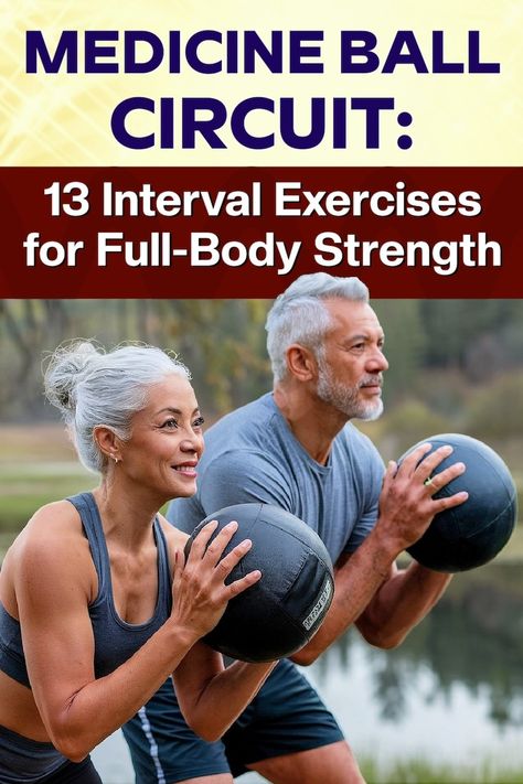 🏋️‍♂️ Ready to transform your workouts with a medicine ball? This 13-exercise routine builds strength, burns fat, and enhances balance. Perfect for those over 45 looking to regain athleticism and tackle stubborn belly fat. 🌟 Bonus: Circuit training keeps it fun and efficient! Save this pin, then click-through to check out the full workout   video demo! 💥 #FitnessOver50 #MedicineBallWorkout Medicine Ball Cardio Workout, Exercise With Medicine Ball, Weight Ball Exercises, Med Ball Exercises, Ball Workout Exercise, Weighted Ball Exercises, Kettle Bell Workout Men, Medicine Ball Exercises, Strength Training At Home