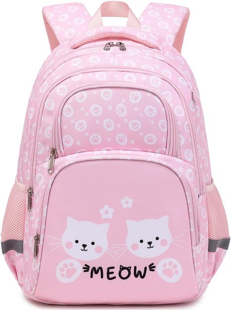 abshoo Cute Cat School Backpack For Girls Elementary Kindergarten Kids School Bag (Cat Pink A) Cat School, Cute School Bags, Backpack Set, Cat Backpack, Kids Backpack, School Bags For Girls, Light Rain, School Bags For Kids, School Backpack