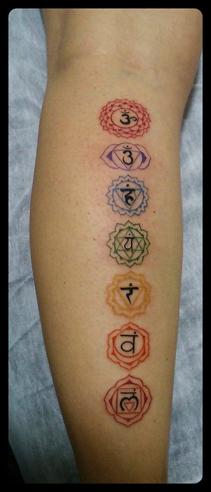 47 Meaningful Spiritual Tattoo Ideas Chakras Tattoo, Tattoos Meaning Strength, Hindu Tattoos, Grace Tattoos, Chakra Tattoo, Yoga Tattoos, Tattoo Back, Strength Tattoo, Religious Tattoos