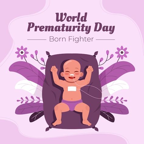 Prematurity Day Quotes, Prematurity Awareness Month, Prematurity Day, World Prematurity Day, Prematurity Awareness, Month Ideas, Doctor Stickers, Flat World, Application Iphone