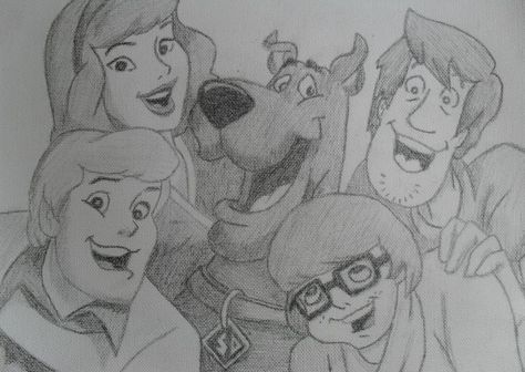 Scooby Doo and Gang by NymphetamineSyndrome on DeviantArt Shaggy Drawing Scooby Doo, Scooby Doo Drawing Pencil, Scooby Doo Drawings, Scooby Doo Sketch, Norfin Trolls, Scooby Doo Gang, Disney Drawings Sketches, Disney Art Drawings, Dc Comic