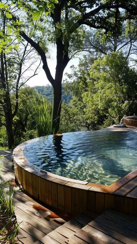 Wooden Swimming Pool, Piscina Container, Patio Chico, Swimming Pool Design Ideas, Wooden Pool, Deck Piscina, Piscina Intex, Pool Design Ideas, Container Pool