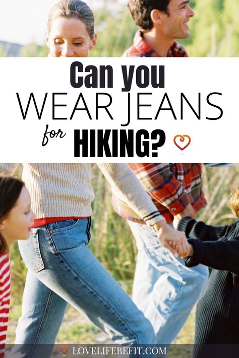 Can you wear jeans for hiking? When is it not a good idea to hike in jeans? Find out more... Hiking Jeans Outfit, Hiking Outfit Jeans, Jeans Hiking Outfit, Winter Hike Outfit, Trekking Outfit, Winter Hike, Wide Leg Jeans Outfit, Hiking Outfits, Hiking Outfit Women