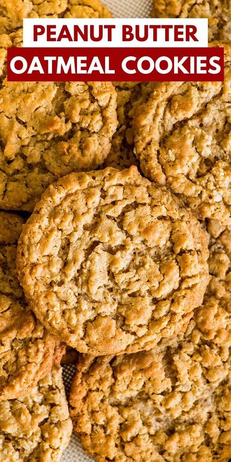 Oatmeal Pb Cookies, All Natural Peanut Butter Cookies, Skippy Peanut Butter Recipes, Easy Oatmeal Peanut Butter Cookies, Peanut Butter Drop Cookies, Easy Peanut Butter Oatmeal Cookies, Pb Oatmeal Cookies, Oatmeal Cookies With Peanut Butter, Peanut Butter Coconut Cookies