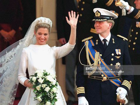 The Wedding Of Crown Prince Willem Alexander And Maxima Zorreguieta, At The Nieuwe Kerk, Amsterdam. Armani Wedding Dress, Regina Maxima, Princess Sofia Of Sweden, Princess Letizia, Princess Marie Of Denmark, The Princess Bride, Princess Victoria Of Sweden, Royal Wedding Dress, Sarah Burton