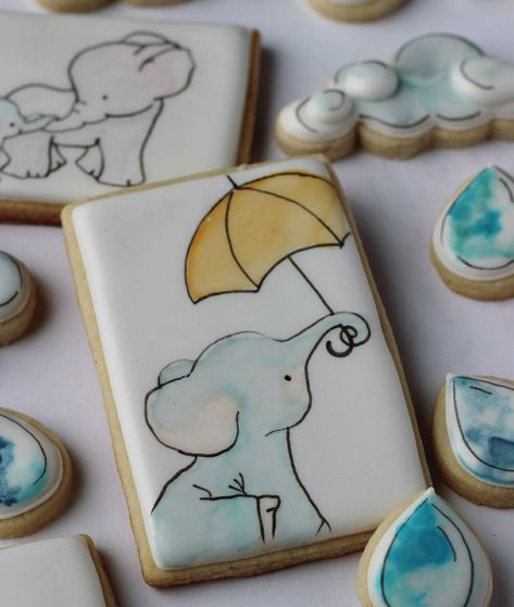 Elephant Cookie, Baby Shower Sugar Cookies, Elephant Cookies, Food Cookies, Edible Favors, Cookie Business, Elephant Theme, Cake Decorating Frosting, Baby Cookies