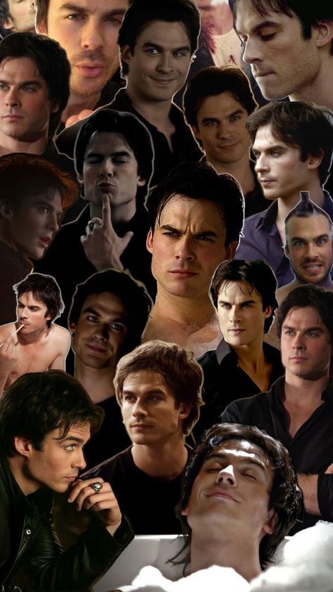 The vampire diaries, Damon Salvatore Face Collage, Ian Somerhalder Vampire Diaries, The Vampire Diaries Characters, Vampire Diaries Poster, Damon Salvatore Vampire Diaries, Vampire Diaries Movie, Cute Guy Pics, Vampire Diaries Guys, Vampire Diaries Wallpaper