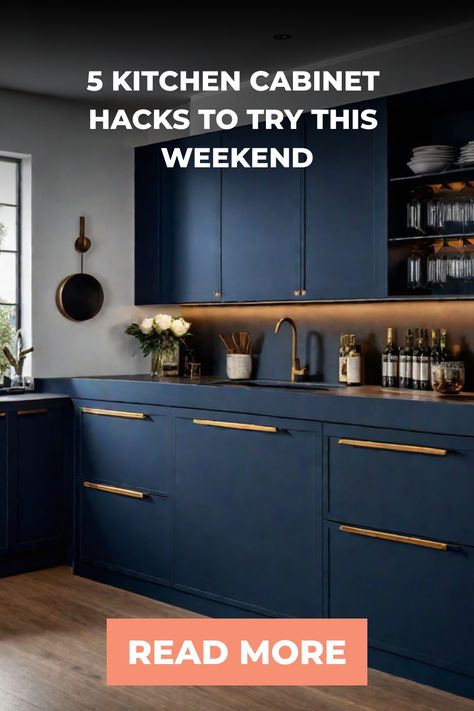 Upgrade your kitchen cabinets with these 5 easy DIY projects you can complete in a weekend. Discover expert tips for painting, adding trim, installing new hardware, and more. Elevate your kitchen's aesthetic and functionality with these simple cabinet design ideas. Simple Cabinet Design, Kitchen Cabinet Hacks, Outdated Kitchen Cabinets, Cabinet Hacks, Kitchen Cabinets Upgrade, Simple Cabinet, Outdated Kitchen, Hacks To Try, Beautiful Kitchen Cabinets