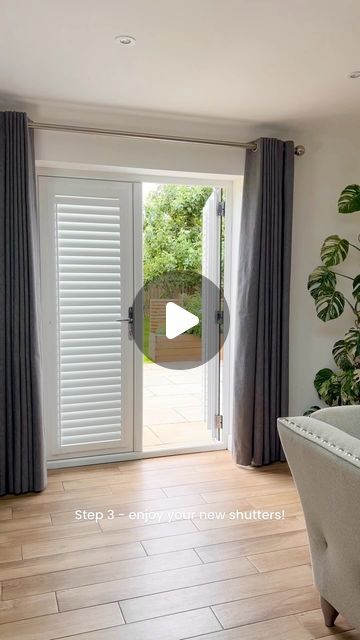 Shutters For Sliding Glass Doors, Shutters Interior Window, Blinds For French Doors, Shutters Interior, Sliding Shutters, White Shutters, Rubber Bead, Shutter Blinds, Door Blinds