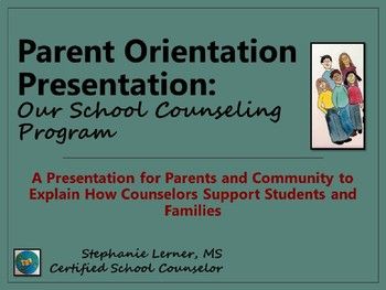 This is a Powerpoint presentation that you can modify slightly in order to showcase your comprehensive school counseling program to parents, families, and community members! It is the perfect presentation to give at Back-to-School Night, Open House, Meet the Teacher, Coffee with the Counselor, Counselor Orientation Presentation, Parent Orientation, School Social Workers, Counseling Lessons, School Doors, Back To School Night, School Night, Meet The Teacher, Family Support