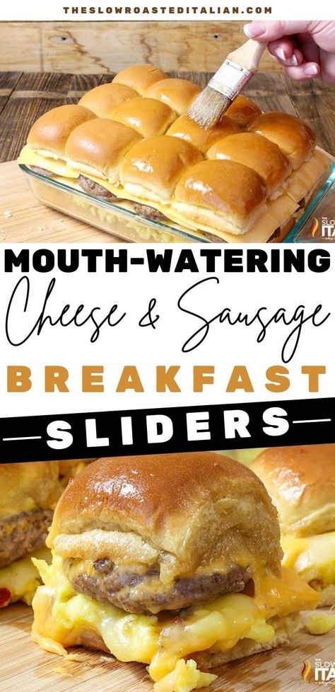 Sausage And Egg Breakfast, Hawaiian Roll Sandwiches, Sausage Breakfast Sandwich, Breakfast Sliders, Rolled Sandwiches, Mini Breakfast, Breakfast Slider, Croissant Breakfast, Cheese Breakfast