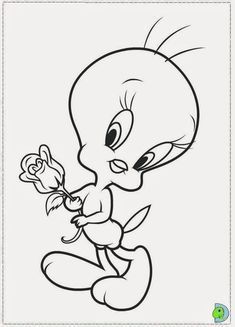 Tweety Bird Outline, Tweety Bird Drawing, Cartoon Tattoo Ideas, Eeyore Pictures, Bird Outline, Animated Shows, Chicano Lettering, Free Kids Coloring Pages, Cartoon Tattoo