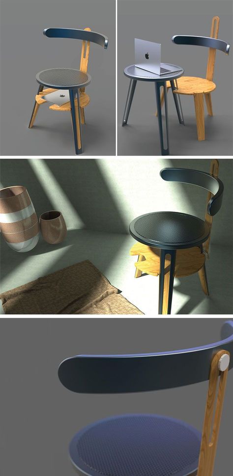 Portable Chair Design, Multifunctional Furniture Design, Furniture Space Saving, Portable Furniture, Study Table And Chair, Compact Desk, Compact Furniture, Modular Table, Modular Chair