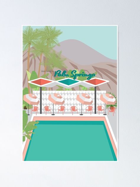 Palm Springs Artwork, Palm Springs Aesthetic, Palm Springs Art, Palm Spring, Theme Nursery, Print Display, Spring Prints, Spring Sign, Mid Century Modern Art