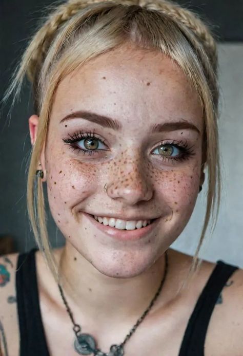 Woman With Freckles, Dark Freckles, Blonde With Freckles, Women With Freckles, Dark Eyebrows, Beautiful Freckles, Mothers And Daughters, Freckles Girl, With Tattoo