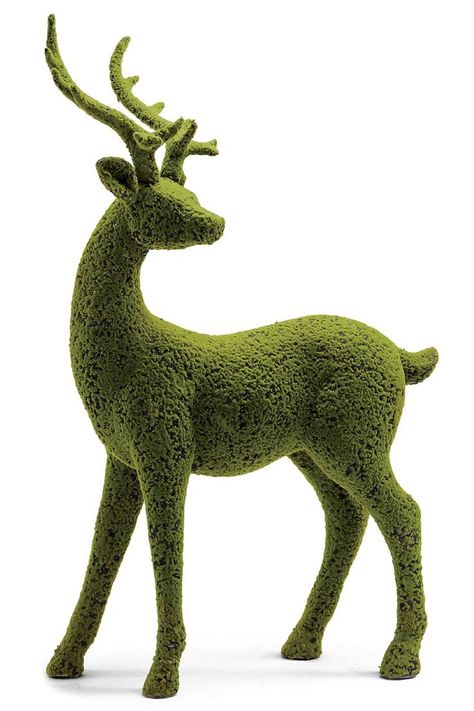 Make a majestic decorative statement this holiday season when you place these cool new and quite festive Moss Deer Statues in front of your home. Moss Temple, Door Outside, Tiered Server, Frontgate Outdoor Furniture, Monogram Door Mat, Frontgate Outdoor, Deer Statues, Reindeer Decorations, Preserved Moss