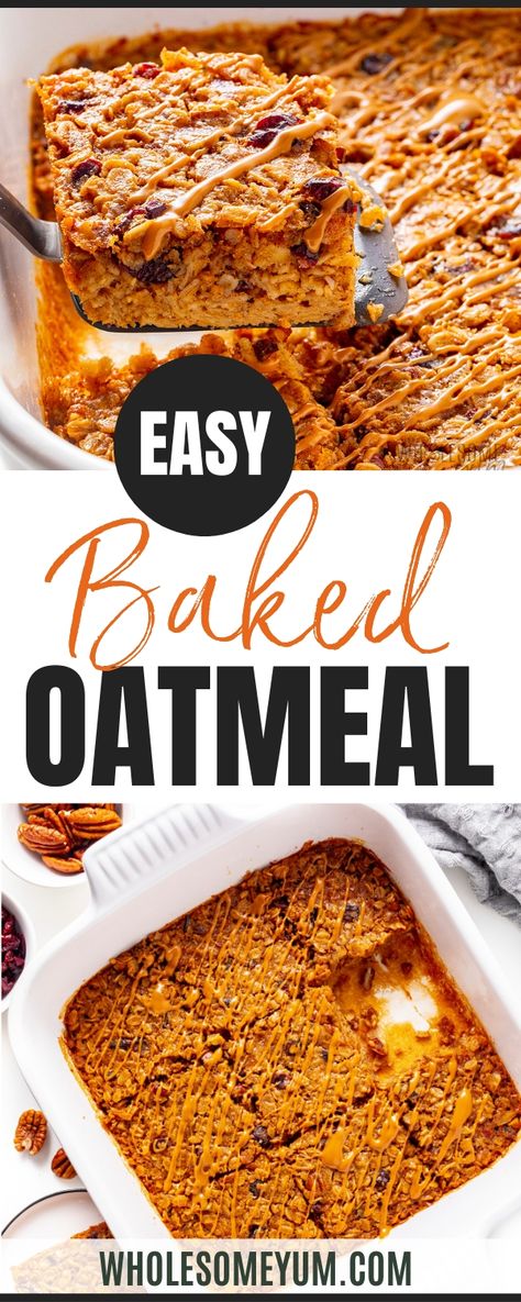 Best Baked Oatmeal Healthy, Baked Oatmeal Dessert, Baked Oatmeal Whole 30, Egg Free Baked Oatmeal, Clean Baked Oatmeal, Clean Eating Baked Oatmeal, Oatmeal Crockpot, Oatmeal Breakfast Recipes, Ww 2023