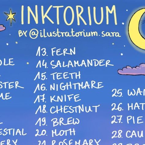 SARA SZEWCZYK | ILLUSTRATION ARTIST on Instagram: "Inktorium 2023: A Spooky Inktober Challenge ✨ I'm excited to announce my first Inktober list for 2023: Inktorium! Inktorium is a month-long drawing challenge that encourages participants to create a new ink drawing every day in October. This year's theme is "Spooky Magic", so expect to see lots of witches, wizards, monsters, and other creatures from the world of the occult. Tag me in the post and add the hashtag #inktorium to make your drawin Spooky Inktober, Inktober List, Long Drawing, Inktober Challenge, The Occult, Im Excited, Illustration Artists, Artist On Instagram, Drawing Challenge