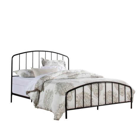 Black metal bed frame