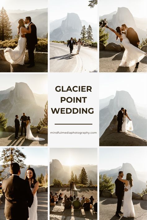 Yosemite Wedding Photos | Adventure Elopement Photos | California Wedding Photographer. This romantic sunrise elopement took place at Glacier Point in Yosemite. It was the perfect Yosemite National Park elopement! Find ideas for Yosemite elopement photography, Yosemite National Park photography, Yosemite photoshoot, and Yosemite wedding photos. Book Angie & Lee for your Glacier Point elopement photography at mindfulmediaphotography.com! Yosemite Elopement Ideas, Yosemite Photoshoot, Wedding In Yosemite, Glacier Point Yosemite Wedding, Glacier Point Wedding, Amphitheater Wedding, Glacier National Park Elopement Fall, Yosemite Elopement Photography, Hiking Engagement Photos