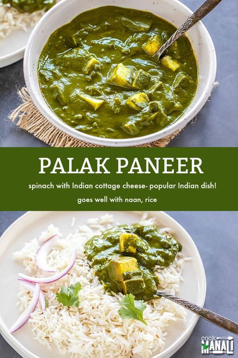 Cooking Spinach, Paneer Dishes, Indian Dinner, Paneer Recipes, Spinach And Cheese, Indian Food Recipes Vegetarian, Vegetarian Dinner, Indian Cooking, Indian Dishes