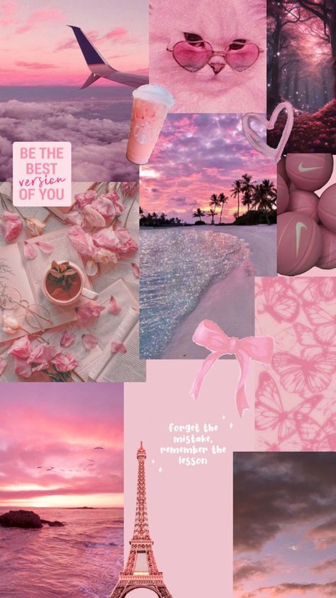 Girlie Wallpaper Iphone, Pink Collages, Pink Paris Wallpaper, Iphone Wallpaper Preppy, Rose Gold Wallpaper, Paris Wallpaper, Boss Wallpaper, Wallpaper Iphone Neon, Disney Phone Wallpaper