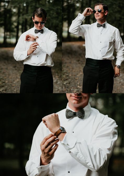 Classy groom sportin his new shades, watch, cufflinks from his soon-to-be wife wearing his fancy bird feather bowtie! Feather Bowtie, Bowtie Groomsmen, Bowtie Wedding, Feather Bow Ties, White Tux, Watch Cufflinks, Bird Feather, Duck Feather, Wisconsin Wedding