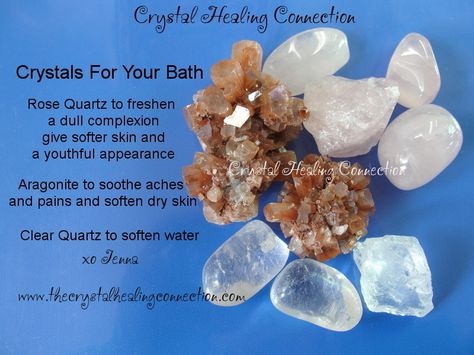 Crystals for the bath xo Jenna www.thecrystalhealingconnection.com Crystals For Bath, Crystals For Showering, Crystals For Bathroom, Bathroom Crystals, Shower Crystals, Jem Stones, Healing Images, Moon Chart, Healing Crystals For You