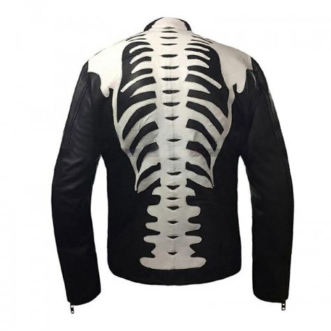 Skeleton Sketch, Black Shearling Jacket, Halloween Jacket, Moto Leather Jacket, Red Wool Coat, Womens Black Leather Jacket, Biker Leather Jacket, Black And White Jacket, Bike Rides