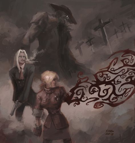 Hellsing by Alex-Chow on DeviantArt Hellsing Fanart, Sir Integra, Kouta Hirano, Integra Hellsing, Abraham Van Helsing, Hellsing Ultimate Anime, Seras Victoria, Giger Art, Real Vampires