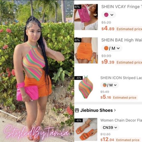 Shein Full Outfit Ideas, Island Vacation Outfits Black Women Baddie, Jamaica Outfits Black Women Shein, Shein Inspired Outfits Vacation, Mother Day Outfit Ideas Black Women, Shein Outfits Summer 2023 Baddie Black, Vacation Shein Outfits, Miami Outfits Black Women Shein, Vacation Outfit Ideas Black Women