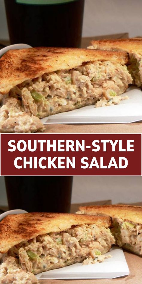 Chicken Salad Southern, Southern Chicken Salad Recipe, Southern Chicken Salad, Southern Style Chicken, Homemade Chicken Salad, Homemade Chicken Salads, Southern Chicken, Chicken Salad Recipe Easy, Easy Sandwich Recipes