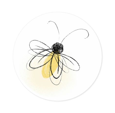 Cute Lightning Bug Tattoo, Tattoo Ideas Firefly, Firefly Tattoo Ideas, Cute Firefly Drawing, Glowworm Illustration, Cute Firefly Tattoo, Firefly Drawing Illustration, Insect Drawing Simple, Fireflies Drawing