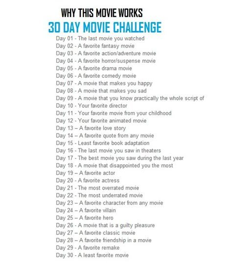 Happy Days Movie, 30 Day Movie Challenge, 30 Day Challenge Journal, Movie Challenge, Journal Challenge, Kei Visual, List Challenges, Writing Challenge, Moving Day