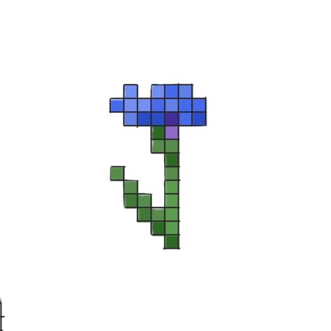 Cornflower Minecraft, Minecraft Dandelion, Minecraft Cornflower, Minecraft Flower Grid, Minecraft Flowers Pattern, Diy Minecraft Decorations, Painting Minecraft, Minecraft Room Decor, Minecraft Beads